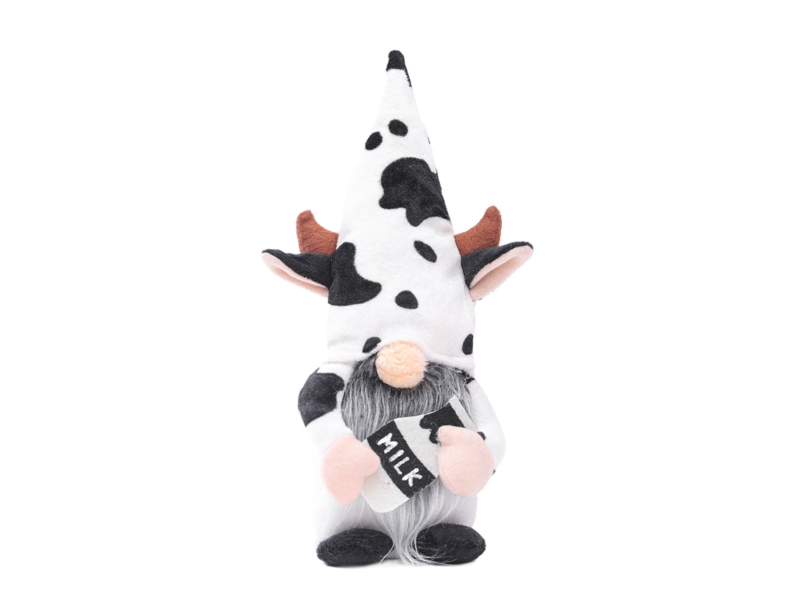 Vaca sueca Muñecos Vaca Regalo con biberón Caballo de peluche nórdico Lechero Hecho a mano de Niveles Blanco y negro
