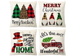 Juego De 4 Fundas De Almohada Navideñas Con Motivos De Copos De Nieve