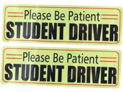 Conjunto De 2 Adesivos Para Carro: Seja Paciente, Estudante, Motorista.