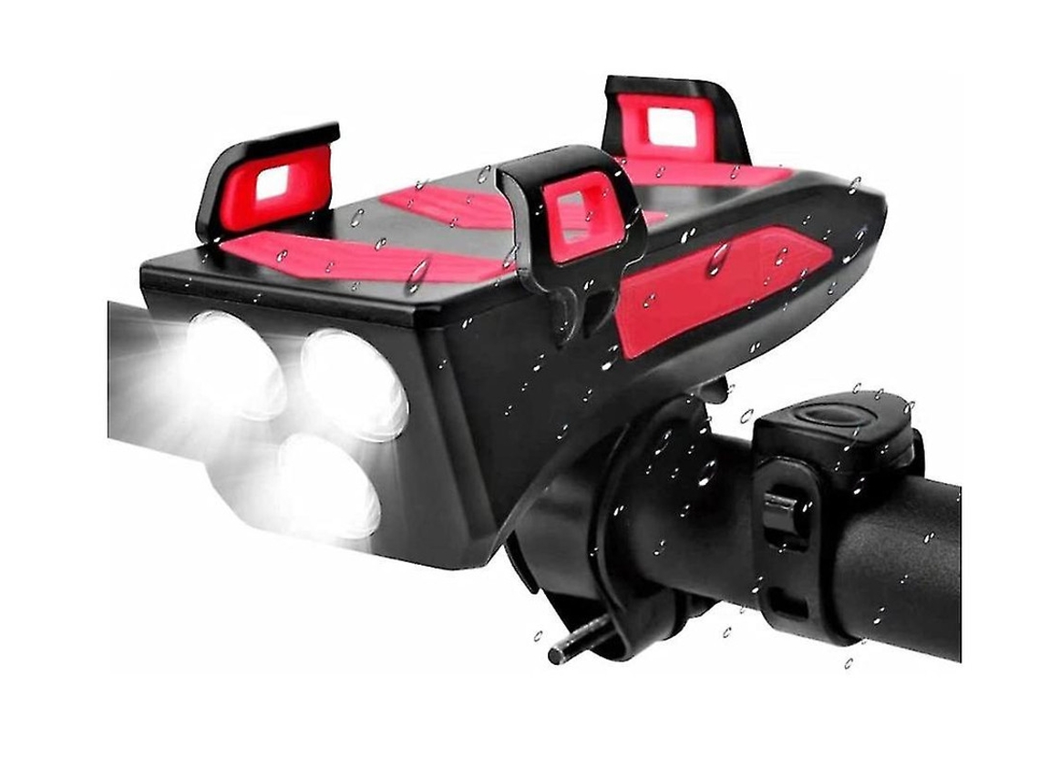 Luz delantera para bicicleta Yizhood 2000 mAh, recargable por USB, color rojo