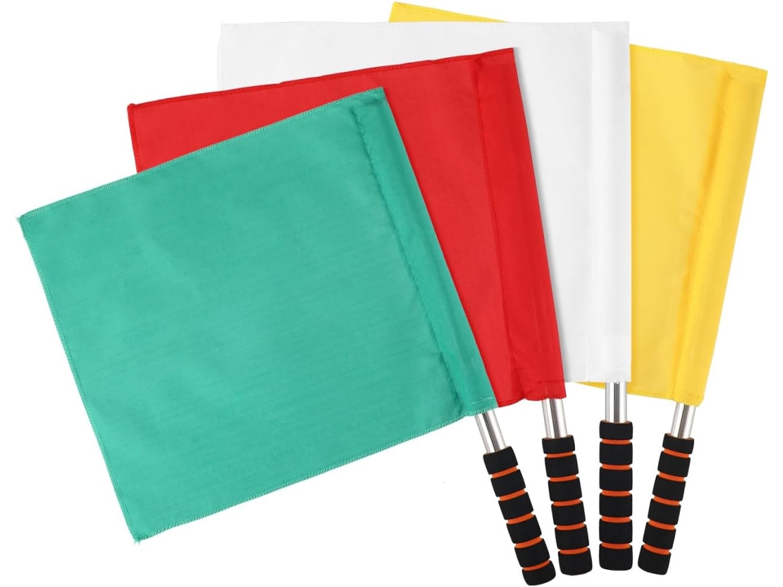 4 Banderas De Mano De Acero Inoxidable Para Árbitros Con Mango
