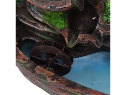 Fuente de mesa con cascada y átomo para jardín