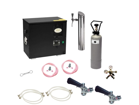 Juego completo para debajo del mostrador Dispensador de cerveza AS-40 refrigerador húmedo de 2 líneas KEG:Type A KEG:KeyKeg ICH-ZAPFE