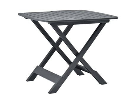 MAISON EXCLUSIVE - Mesa de jardín plegable de plástico gris antracita 79x72x70 cm