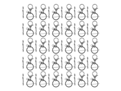 Juego De 30 Llaveros De Metal Resistentes Con Cadena Para Manualidades Y Fabricación De Joyas - Gris