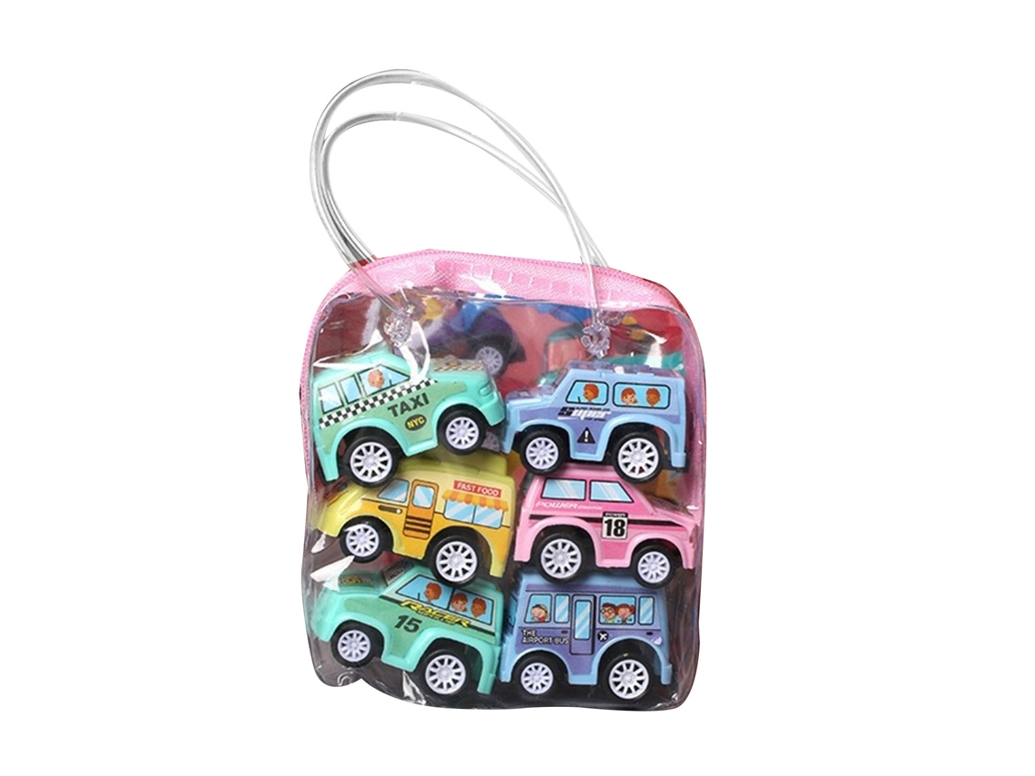 Juego De 6 Coches De Juguete Con Retorno Automático, Esmaltados Y Antichoque, Para Niños Pequeños.