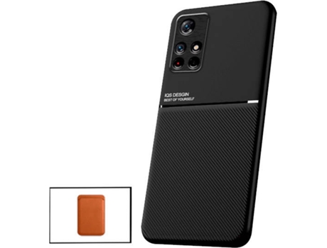 Kit Funda Magnetic Lux y Magnetic Wallet Marrón Xiaomi Poco M4 Pro 5G PHONECARE Negro