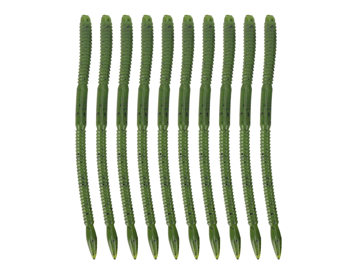 Isca Artificial Isca Lure Isca Mole Drop Shot Minhoca 15cm 10 Peças Com Sabor Camarão, Sal, Uv E Manchas Verdes E Pretas.