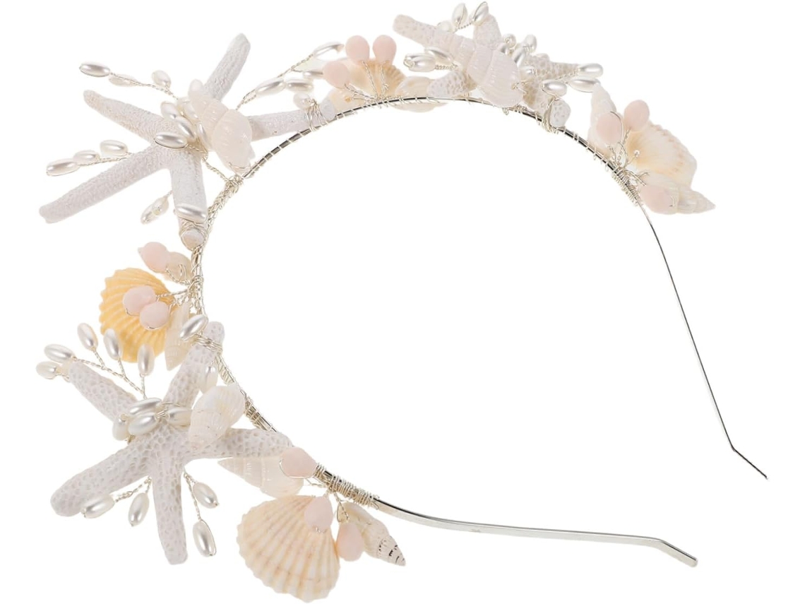 Accesorios Para El Cabello Con Estampado De Estrellas De Mar Y Conchas Marinas, Diadema Para Bodas En La Playa.