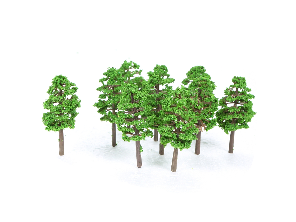 60 Mini Árboles De Plástico Verde Para Maquetas Arquitectónicas, Vías De Tren Y Jardines.