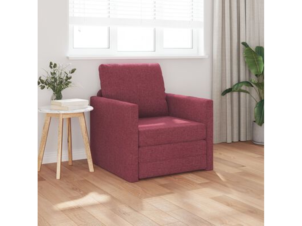 Sofá Cama 2 En 1 Color Borgoña 74x77x81 Cm Tela Wsd806369