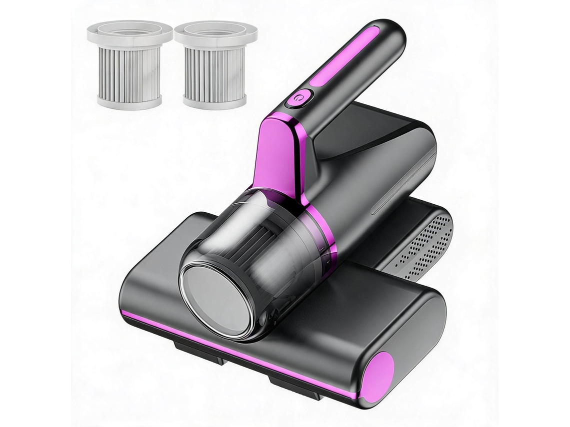 Aspiradora Para Eliminar Ácaros Del Polvo, Succión De 14 Kpa, Iluminación Uv, Equipada Con 2 Filtros (morado) Czhhmart