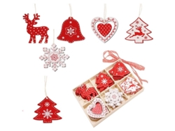 24 Adornos De Madera Navideños Para Árbol, Colgantes Decorativos De Diferentes Formas Para Decoración De Hogar