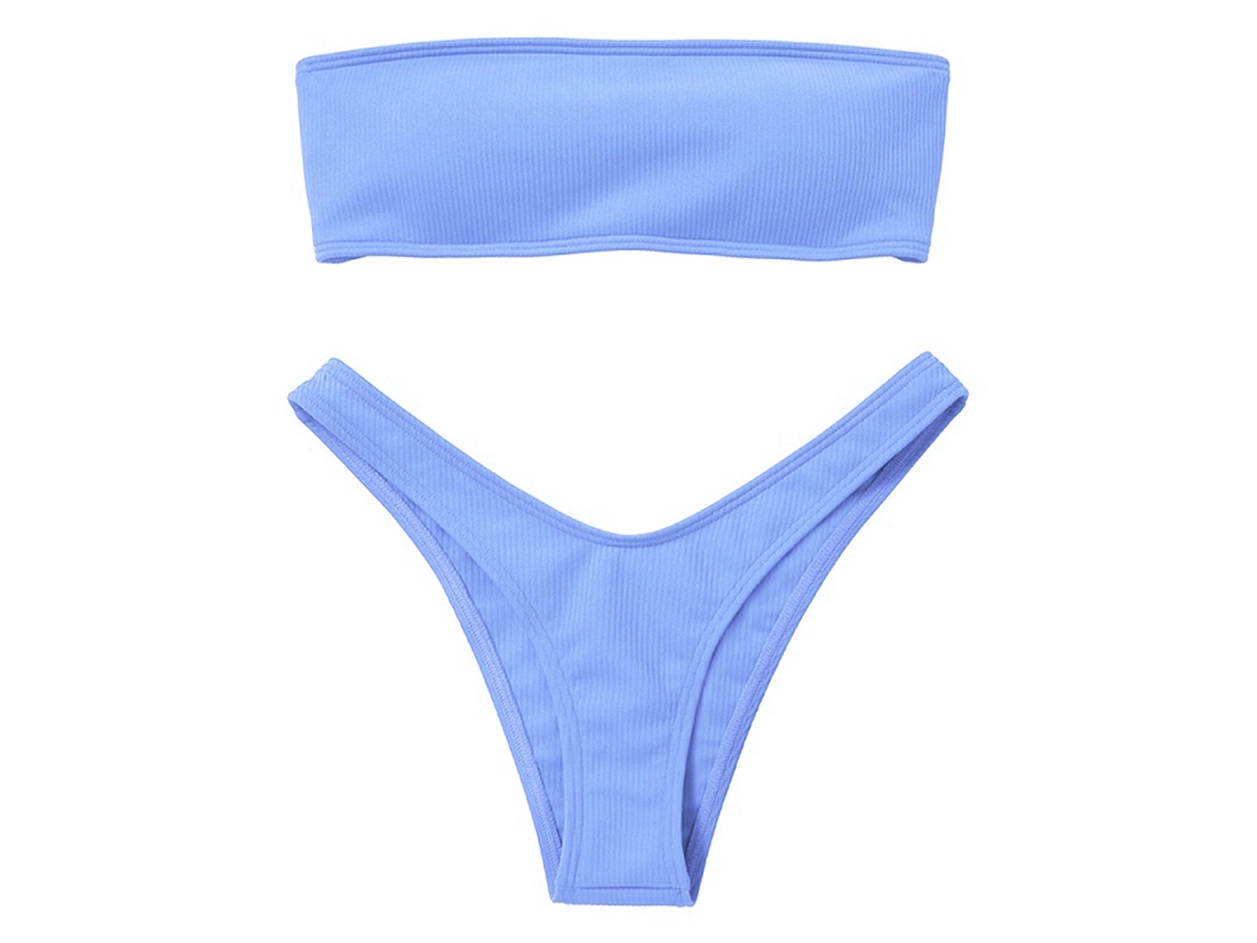 Bikini push up de verano para mujer, moda de color sólido, sexy, espalda abierta con abertura