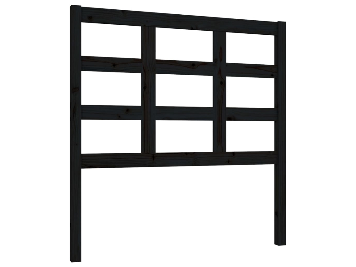 Cabecero de cama 95,5x4x100 cm Pino macizo Negro MAISON EXCLUSIVE