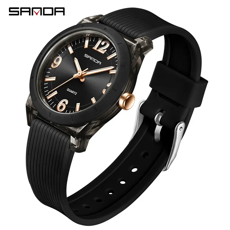 Reloj De Cuarzo Elegante Para Jóvenes Estudiantes, Correa De Silicona, Resistente Al Agua Para Deportes Al Aire Libre, Manecillas Luminosas.