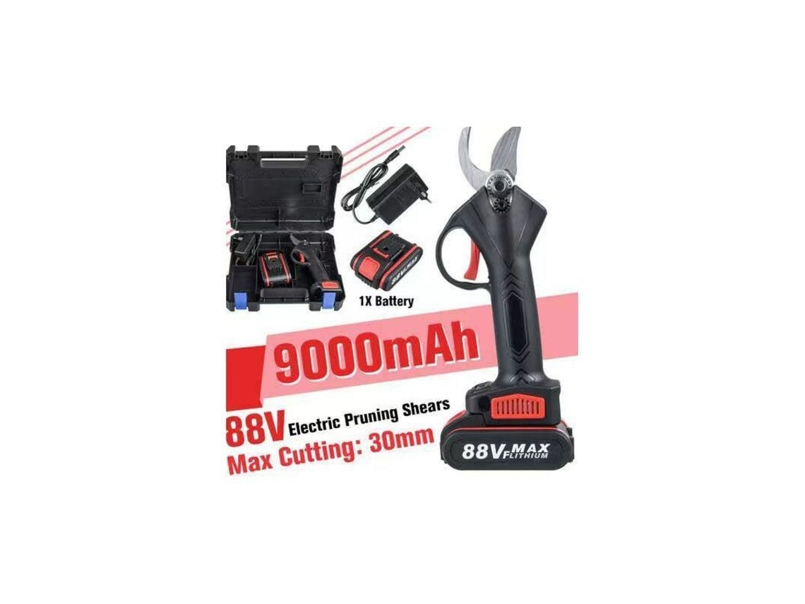 Tijeras De Podar Eléctricas Inalámbricas, Diámetro De Corte De 30 Mm, Batería Recargable De Litio De 9 Ah.