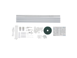 Riel de cortina eléctrico motorizado, longitud ajustable de 2,16 m a 4,2 m, control remoto, montaje en techo, OEM blanco