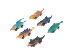6 Coches De Juguete De Dinosaurios De Arrastre De Pvc Para Niños De 3 Años En Adelante