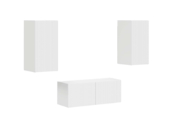 Conjunto de mueble para TV de 2 piezas, madera procesada blanca, EXCLUSIVO DE LA CASA