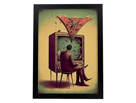 NACNIC Poster Roto En Estilo Surrealismo Cinematográfico Ilustraciones Y Grabados De Historieta Abstracta Y Artística A3 Marcos Negros