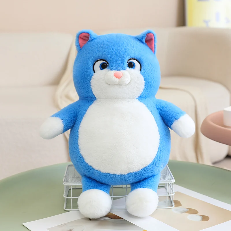 (azul, 50 Cm) Lindo Peluche De Gato Gordo De Dibujos Animados