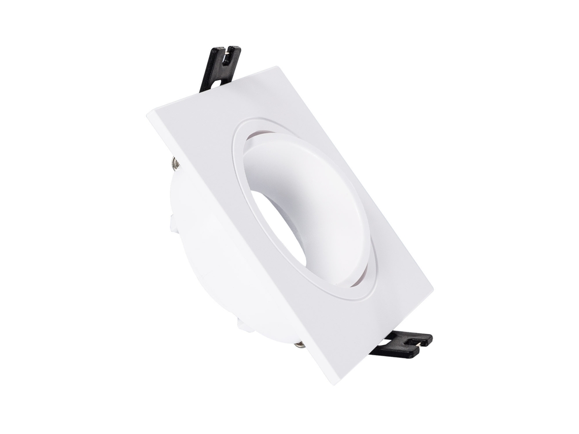 Aro Downlight Cuadrado Basculante para Bombilla LED GU10 / GU5.3 Corte Ø 75 mm