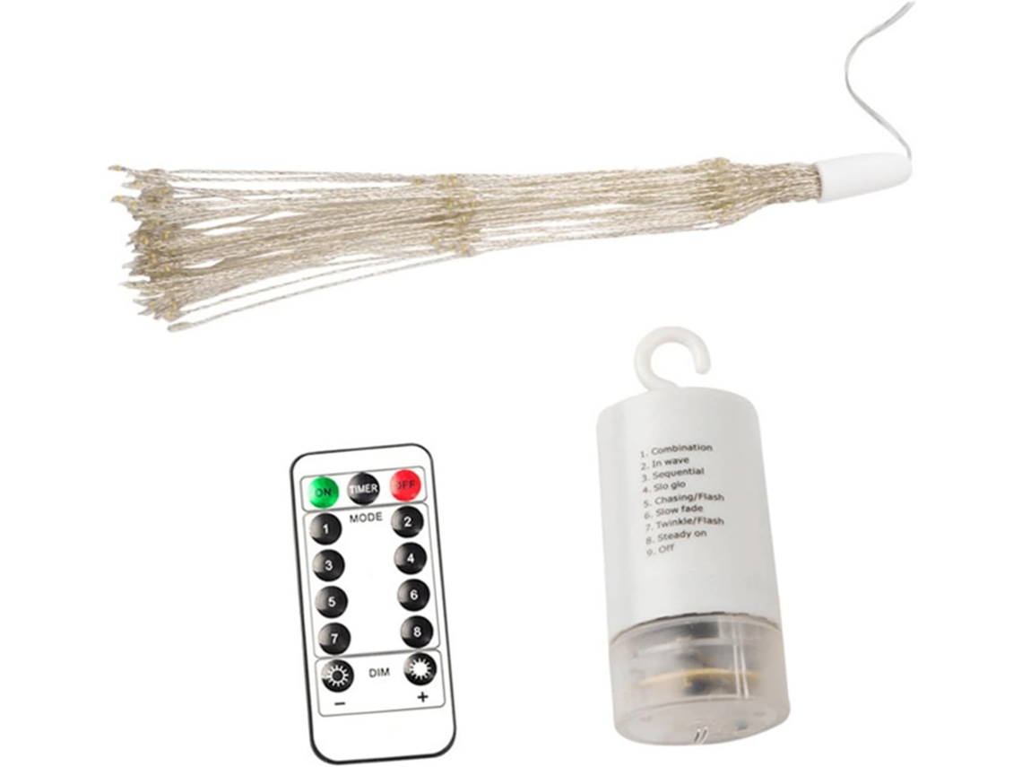 Guirnalda De 200 Luces Led Eléctricas Con Filamento De Cobre Y Control Remoto.