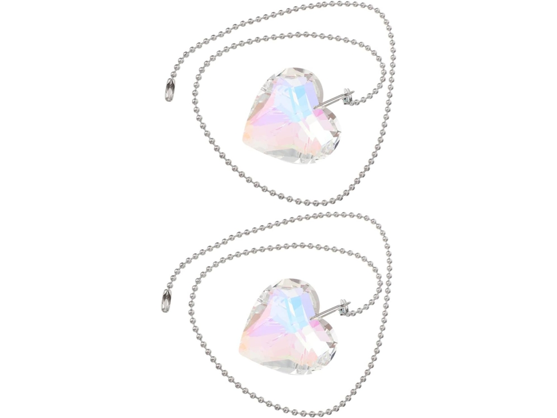 Juego De 2 Lámparas Colgantes De Cristal Con Forma De Corazón Y Arce Para Interiores.