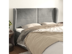 Cabecero Con Orejas De Terciopelo Gris Claro 203x23x118/128 Cm