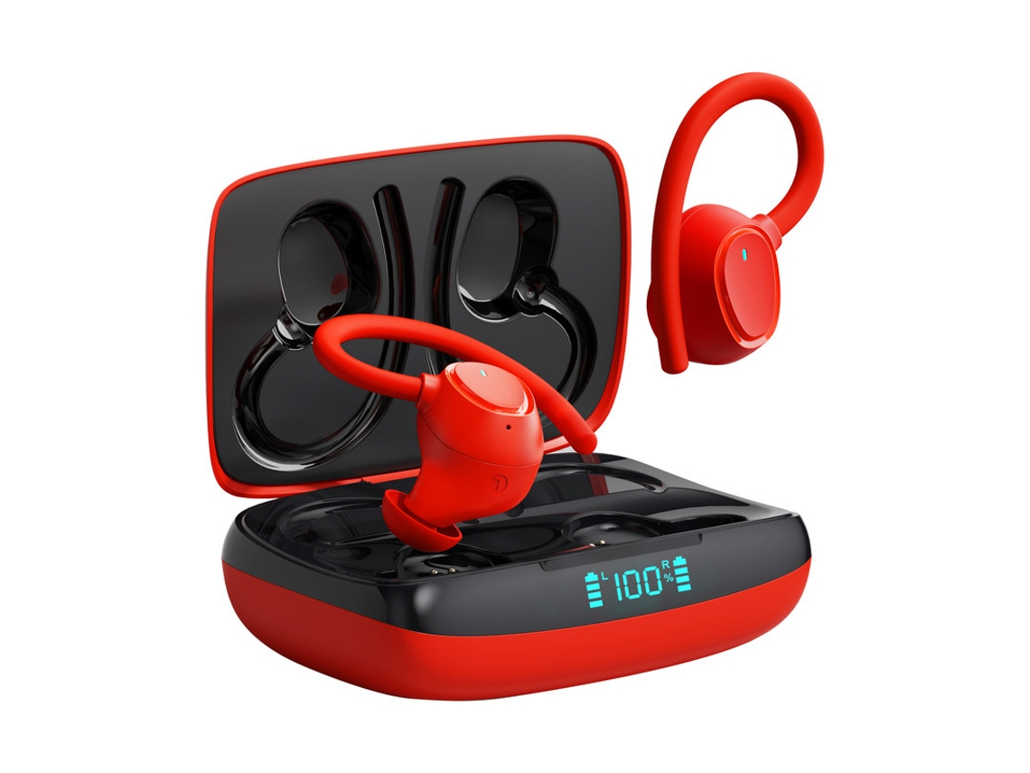 Auriculares Inalámbricos Control Táctil Inalámbrico Ultra Largo YIZHOOD Bluetooth Rojo