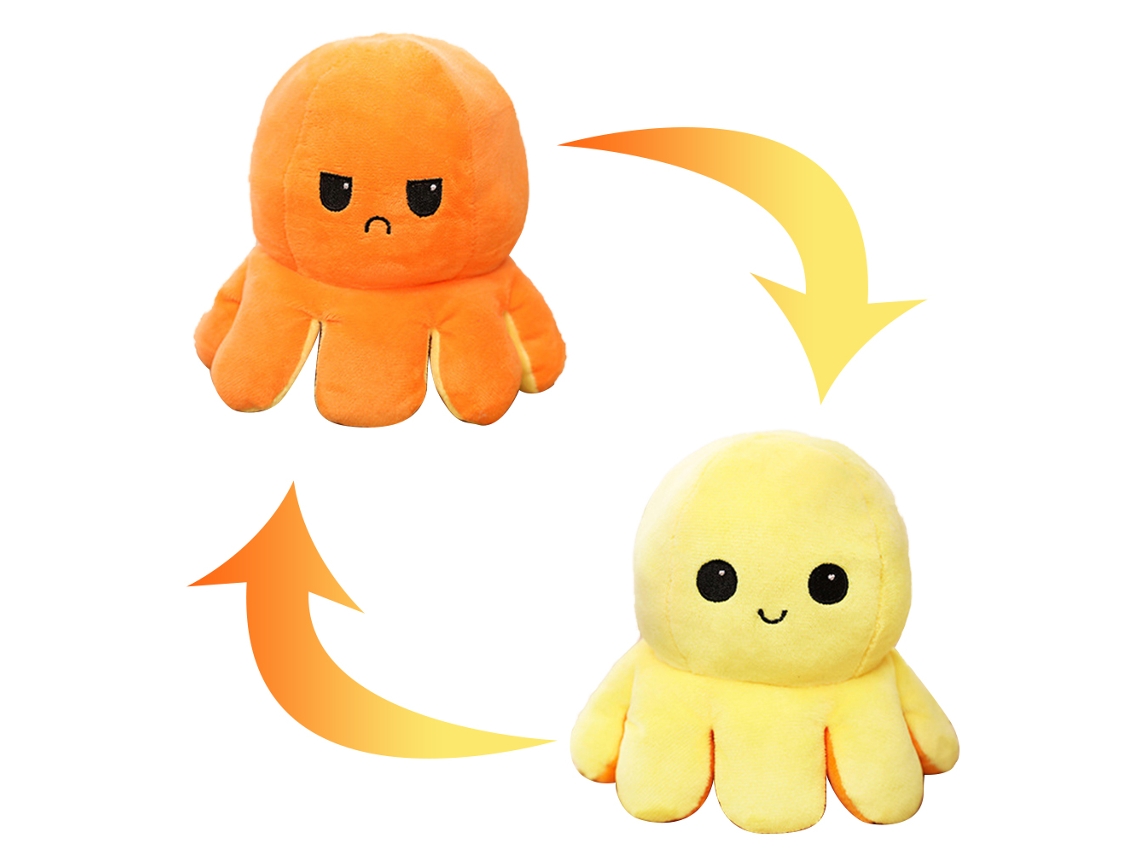 Muñeco de peluche reversible de alta calidad, muñeco de peluche de capítulo, juguete de peluche Flip Octopus