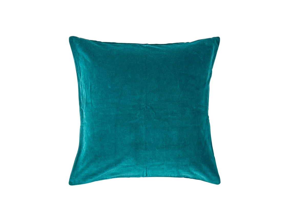 Homescapes Teal Green Velvet Cushion Cover 40x40 Cm