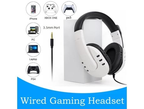 Auriculares Kit de juegos con cable de 3,5 mm para Ps5/Ps4/Pc/Switch/X-Ones/X-360 con cancelación de ruido blanco