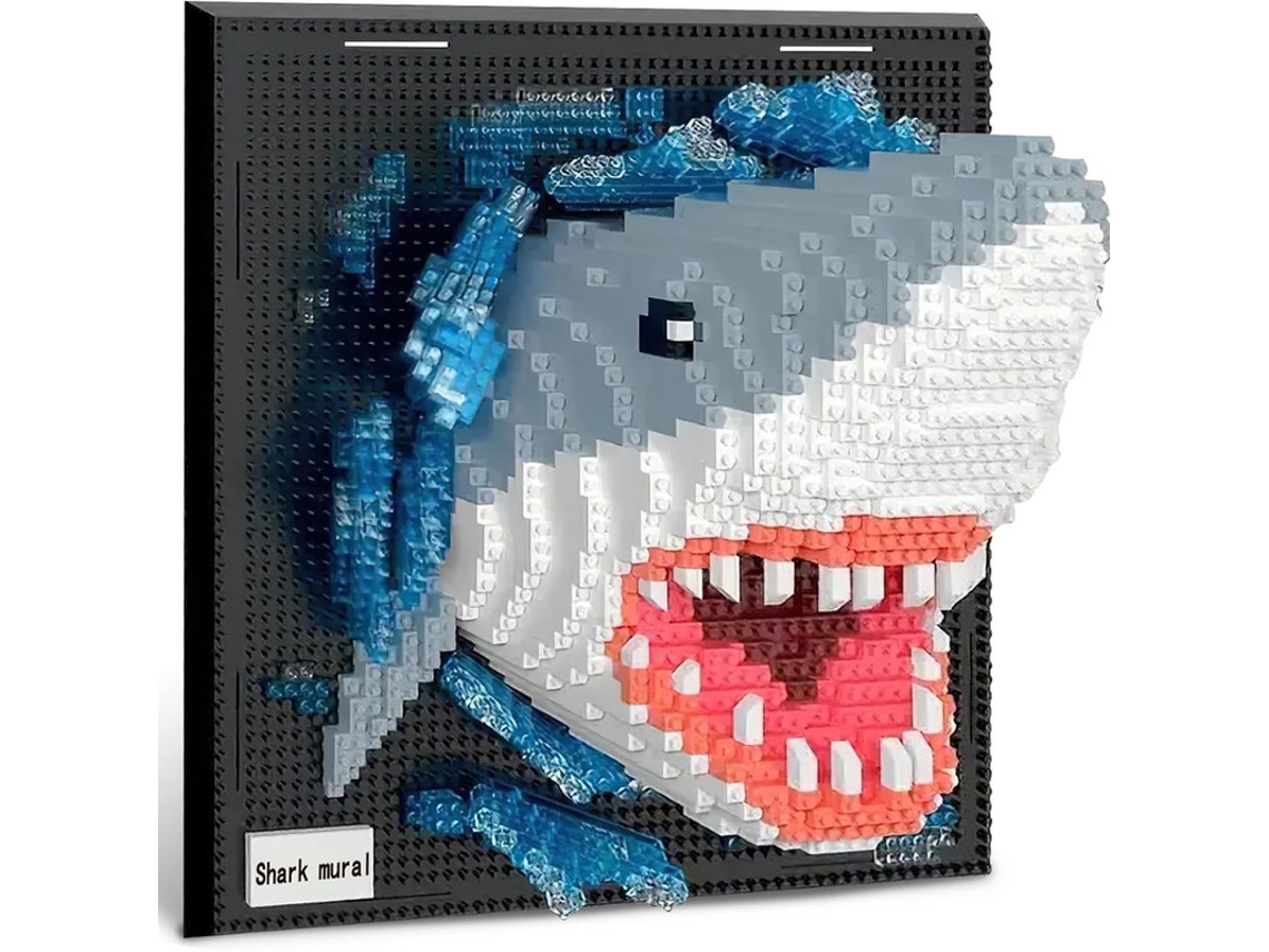Mini Bloques 3d Con Forma De Tiburón (2166 Piezas), Decoración Exclusiva Pared O Mesa, Regalo Creativo Para Niños Y Jóvenes.