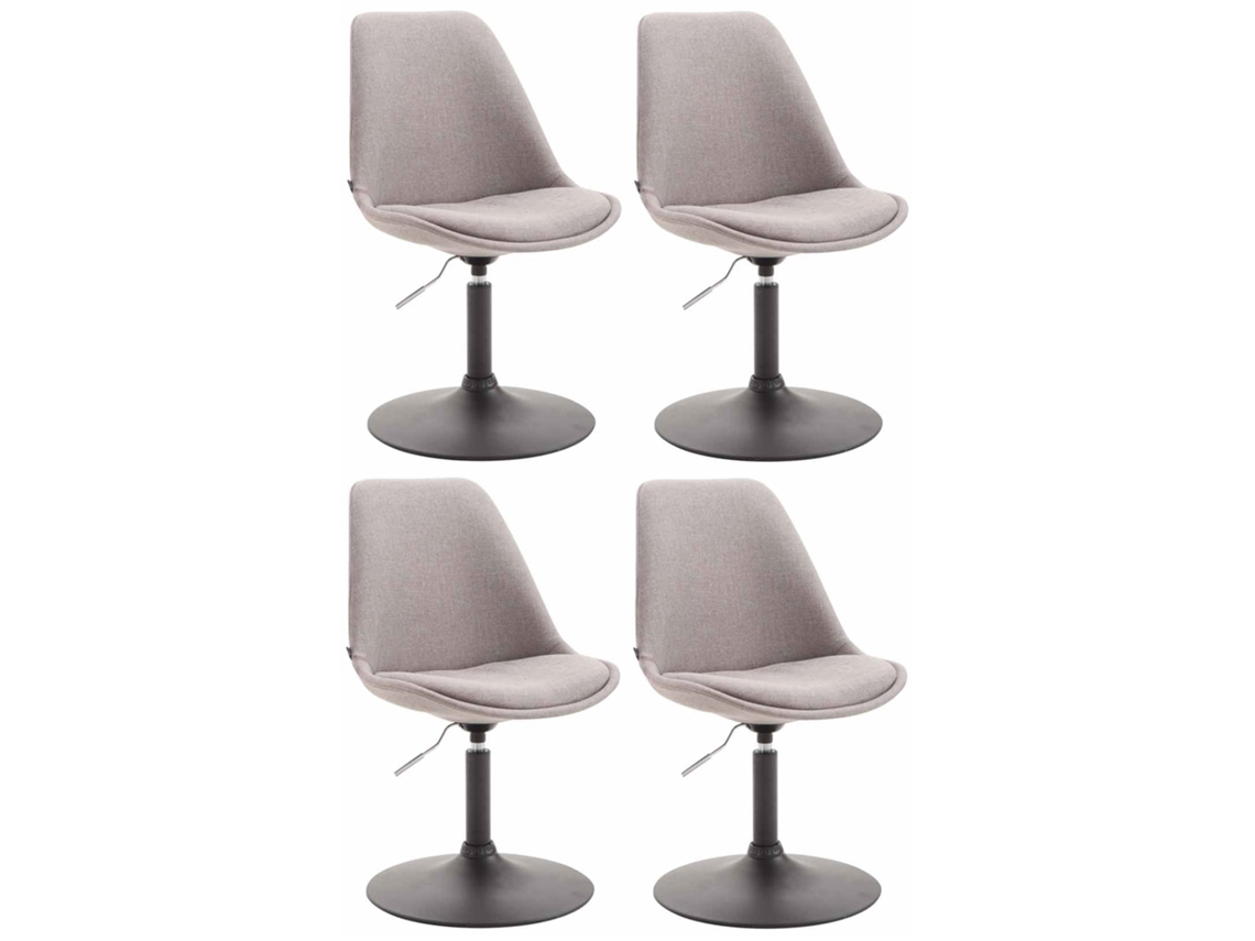 Juego de 4 sillas de comedor en tela CLP Maverick gris/negro.