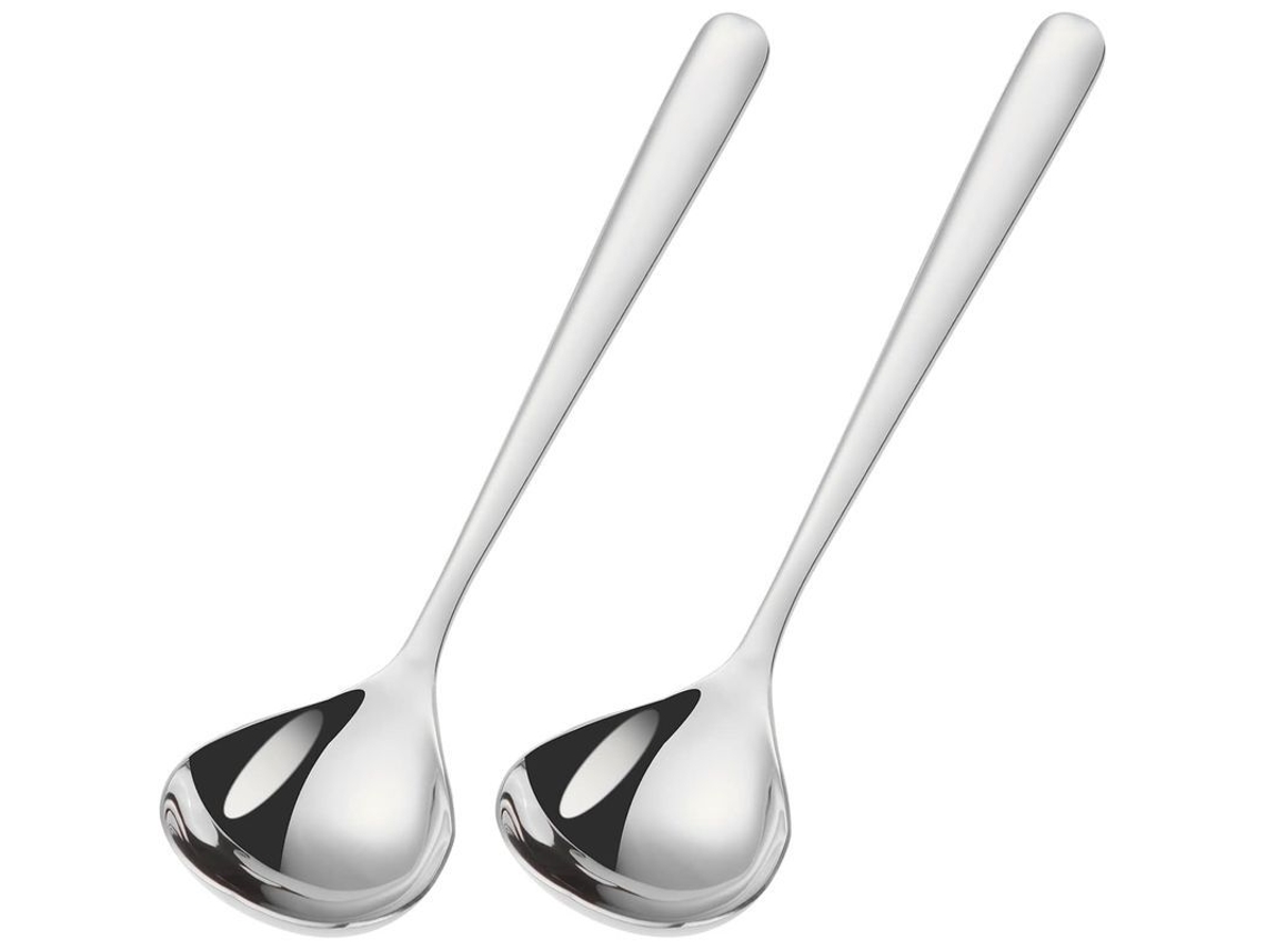 2026da-cucharones De Acero Inoxidable Para Sopa, Largos Mango Recto, Lavavajillas Seguros, 2 Piezas