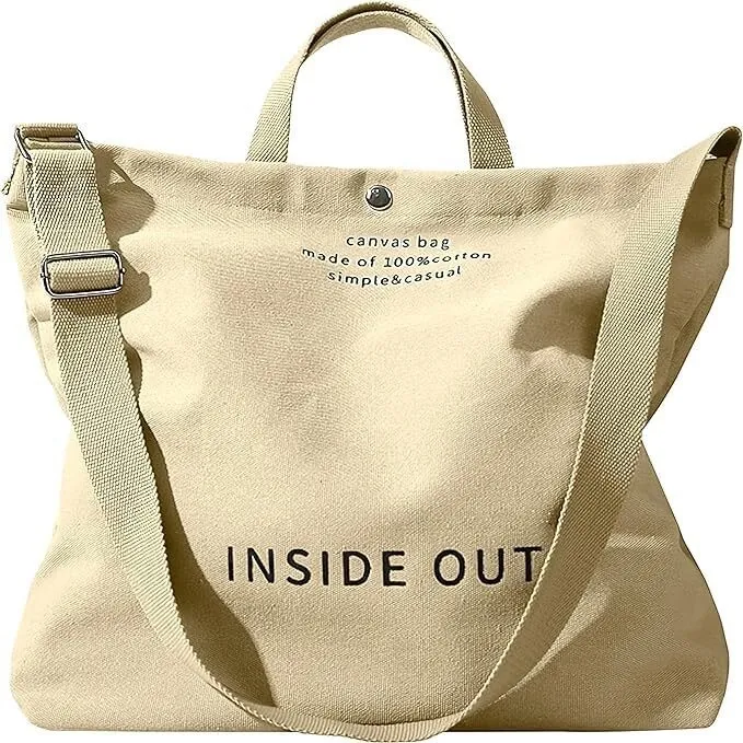 Bolsos de lona para mujer, bolso tote para mujer, bolso bandolera grande vayotoy