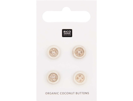 4 Botones De Coco 10 Mm De Diseño Rico