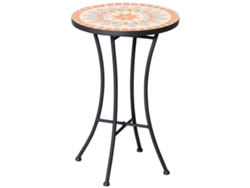 Mesa auxiliar redonda de mosaico para jardín y balcón Ø35 cm