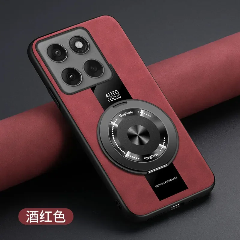 (rojo, Motorola Edge 70) Funda Retro De Piel De Cordero Sintética Con Soporte Magnético Para Teléfono Motorola