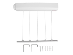 Tendedero retráctil de 5 líneas, multifuncional, de fácil instalación, para montar en la pared, flexible, para ropa húmeda y seca.