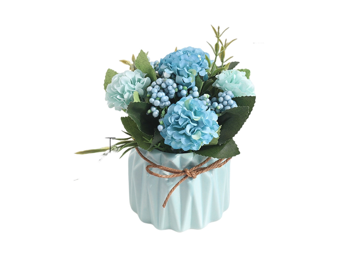 Flores artificiales, plantas verdes, plantas en macetas, pequeños adornos, decoración de salón y comedor. JEIIBRZUI