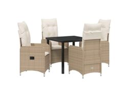Maison Exclusive - Conjunto De Comedor De Jardín 5 Pcs Beige Ratán Sintético