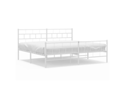 Maison Exclusive - Estructura Cama Sin Colchón Con Estribo Metal Blanco 200x200 Cm