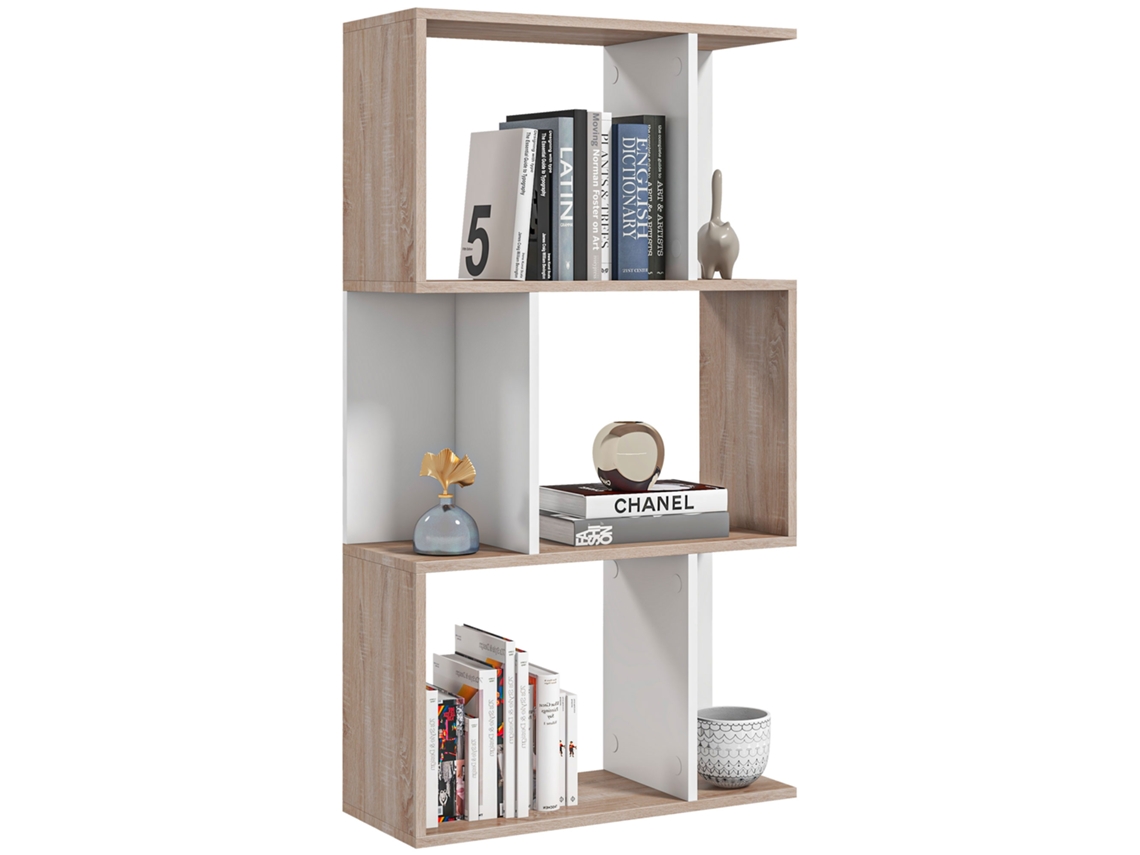Librería Madera Oficina 3 Estantes, Diseño Compacto Moderno