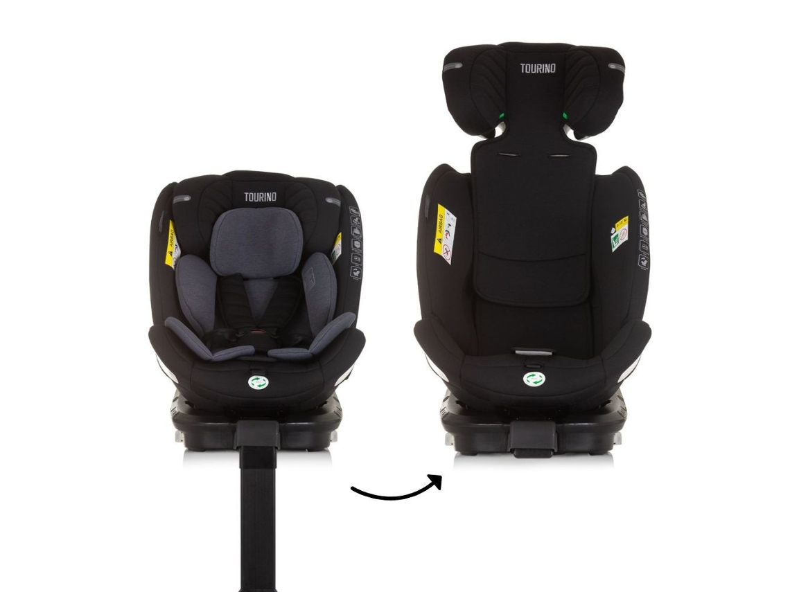 Silla de coche Tourino I Size Isofix 360 de Chipolino Obsidian (40-150 cm)