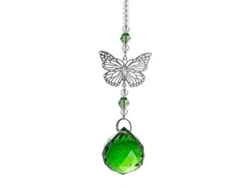 Bola de cristal decorativa, prisma, mariposa arcoíris, atrapasol colgante