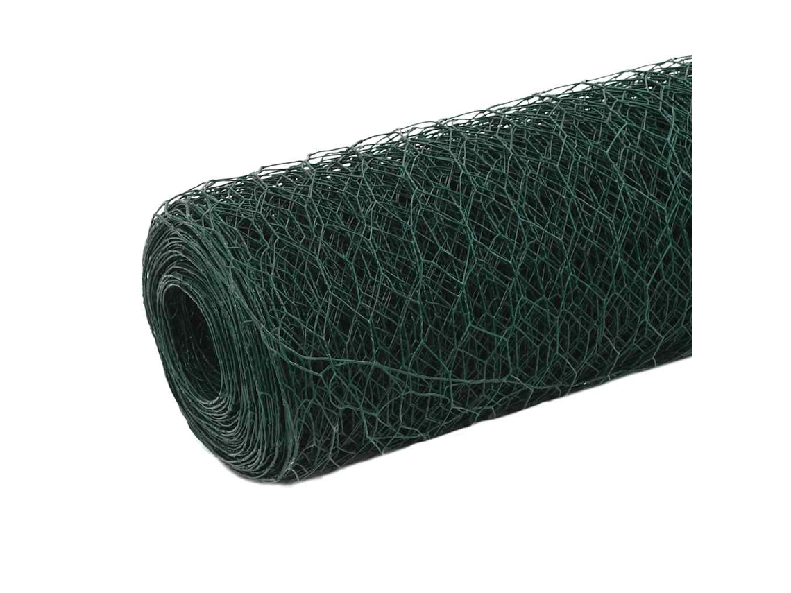 Cerca de alambre para gallineros de 25 x 1,2 m, de acero con revestimiento de PVC verde Wsd195336 Lovely Home