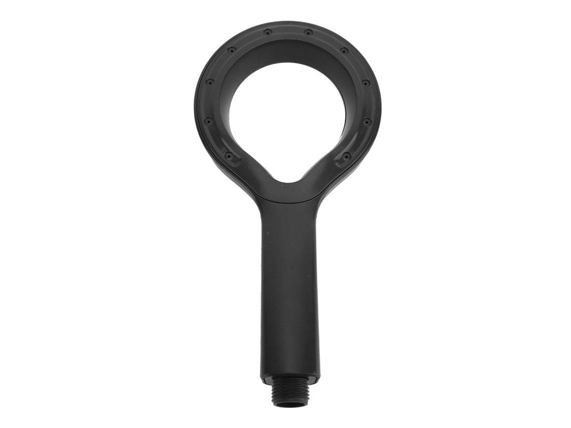 Rociador de ducha de alta presión con salida de agua grande, cabezal de ducha de mano hueco para baño doméstico, color negro